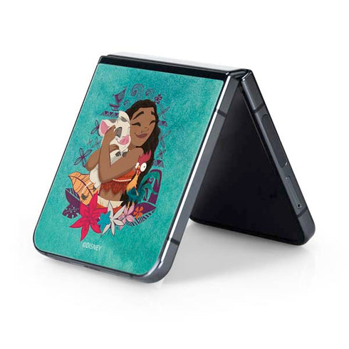 Disney Princess Moana with Pua and Heihei Galaxy Z Flip5 5G Skin